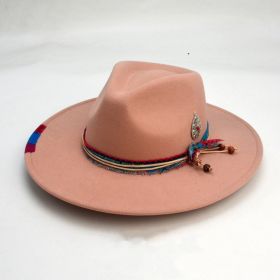 Wool-like Autumn And Winter Felt Cap British Woolen Hat (Option: Pendant Pink-LorXL)