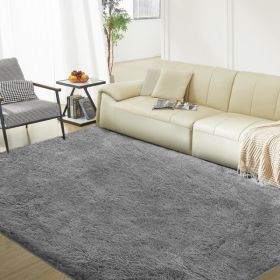6ft X 9ft Rugs For Living Room,Grey Fluffy Carpet Large Fuzzy Plush Shag Comfy Soft, Non-Slip Indoor Floor Carpet,Room,Bedroom,Playroom, Home Dec (Option: Defaulttitle)