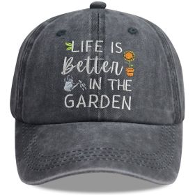 2pcs Funny Life Is Better In The Garden For Women Men, Adjustable Embroidered Wash Cotton Baseball Cap (Option: 1pcs)