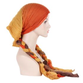 Tam-o'-shanter Hand-woven Braid Bandana Scarf Female Cap (Option: Orange Coffee Gradient)