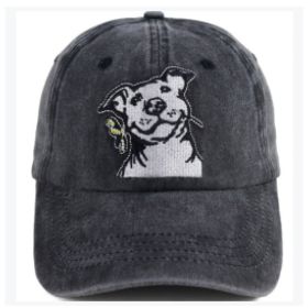 Dog Lover Gifts For Women Men, French Hat, Denim Adjustable Embroidered Dog Dad Baseball Cap (Option: Grey)