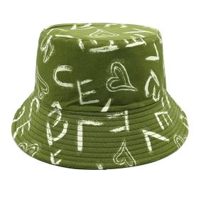 Love Letter Pattern Digital Printing Bucket Hat (Option: Green-M)