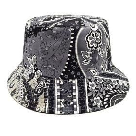 Paisley Bucket Hat Color Matching Printing Double-sided Wear (Option: Gray-M)