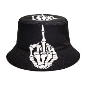 Skull Finger Pattern Positioning Bucket Hat (Option: Skull Finger-M)