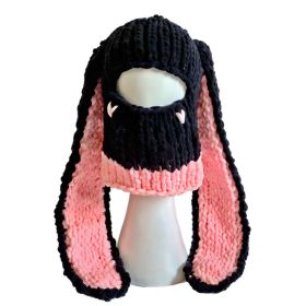 Hand Woven Heavy Wool Warm Hat (Option: Pink-One size)