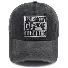 2pcs I Paused My Game To Be Here Baseball Cap,Gamer Gifts For Men Women, Adjustable Embroidered Wash Cotton Baseball Cap (Option: 1pcs)