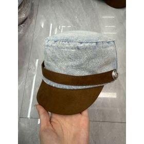 Japanese-style Retro Flat-top Cap Denim Women's Spring And Autumn Color Matching Flat Top (Option: Light Blue-Free Size)