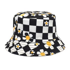 Korean Style Chessboard Plaid Spring And Summer New Bucket Hat Sun-proof (Option: Black-M)