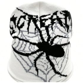 Y2g Knitting Round Machine Cap Jacquard Spider Series No Brim (Option: White)