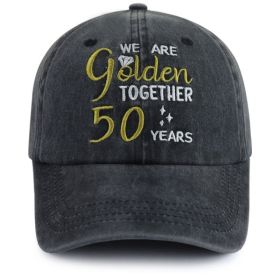 2pcs 50th Wedding Anniversary Gifts For Couple Baseball Cap For Men Women, Parents, Grandpa Grandma (Option: 1pcs)