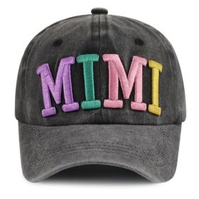 Funny Mimi Hat For Men Women, Adjustable Embroidered Wash Cotton Baseball Cap (Option: Black)