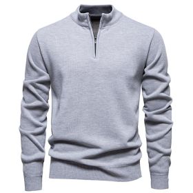 Men's Knitwear Top Half Zipper (Option: 6983 Light Gray-M)