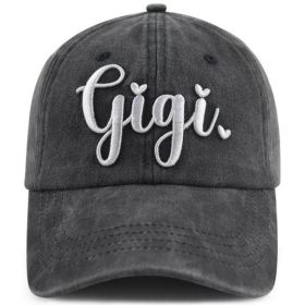 Gigi Hat For Men Women, Adjustable Embroidered Wash Cotton Baseball Cap (Option: Grey)