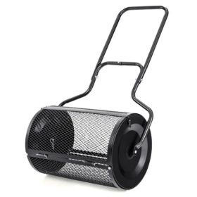 24-Inch Metal Mesh Compost Spreader With 2.7 Cu.ft Large Capacity, Heavy-Duty Rustproof Lawn Spreader For Peat Moss/Topsoil/Sand (Option: Defaulttitle)
