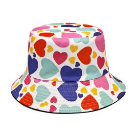 Love Pattern Bucket Hat Women's European And American Valentine's Day Printing (Option: Love Pattern-M)