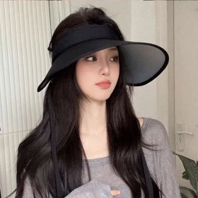 Air Top Sun Protection Hat Female Summer Cycling UV Protection (Option: Black)