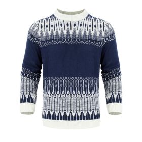 Men's Knitted Sweater Fashion Long-sleeved Pullover Tops Fall And Winter Clothing (Option: 1 Style-S)