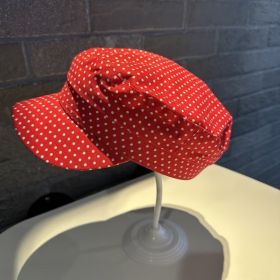 Dot Pattern Bow Tie Strap High-profile Appearance Level Sun Protection Baseball Cap (Option: Red)