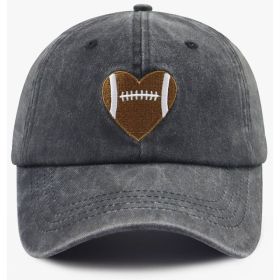 Football Gifts For Women Men  Football Heart Baseball Cap (Option: Black)