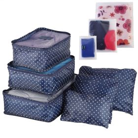 9Pcs Clothes Storage Bags Water-Resistant Travel Luggage Organizer Clothing Packing Cubes for Blouse Hosiery Stocking Underwear (Color: NavySpot)