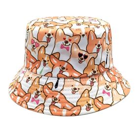 Puppy Pattern Bucket Hat Cartoon Double-sided Wearing Sunshade (Option: Puppy-M)