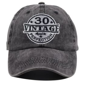 2pcs Vintage 30 Aged To Perfection Hat For Men Women, Adjustable Embroidered Wash Cotton Baseball Cap (Option: 1pcs)
