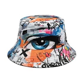 Personalized Outdoor Beach Traveling-cap Sun-proof Basin Hat (Option: White Eyes-M)