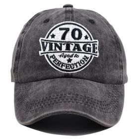 2pcs Vintage 70 Aged To Perfection Hat For Men Women, Adjustable Embroidered Wash Cotton Baseball Cap (Option: 1pcs)