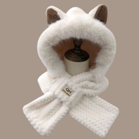 Autumn And Winter Cute Furry Fox Ear Hat (Option: White-Free Size)