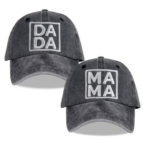 Set Of 2 Pcs Dada Mama Couples Hats,New Parents Wedding Gifts Baseball Caps Dad And Mom Hats (Option: 2pcs)