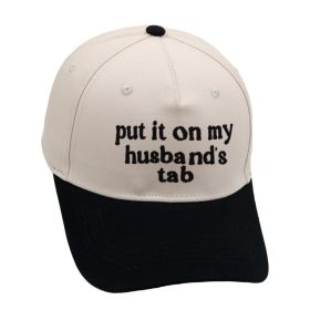 Put It On My Husbands Tab Trucker Embroidery Color Matching Baseball Cap (Option: Black Rice-M)