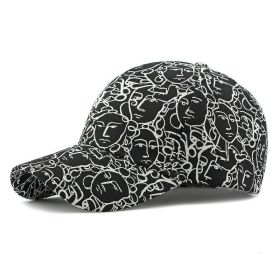 Graffiti Sunscreen Retro Peaked Cap (Option: Black-Adjustable)